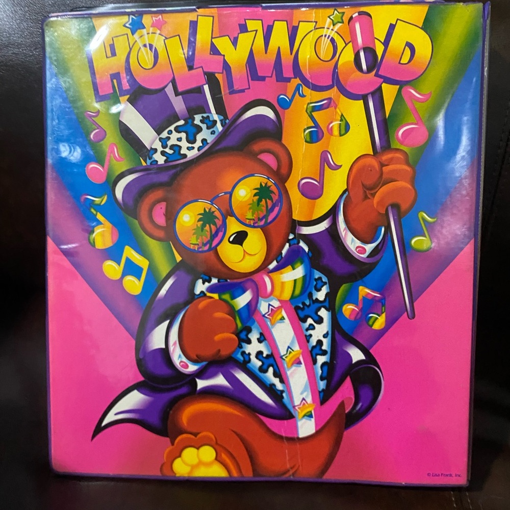 Lisa Frank Binder Hollywood Bear Art